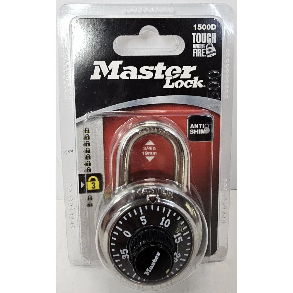 Combination Master Lock‎ 1500D Padlock For Lockers 3/4